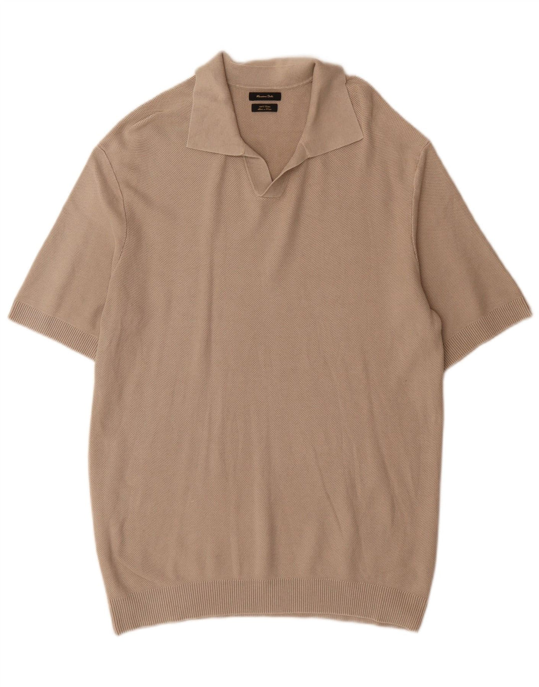 Camisa polo masculina Massimo Dutti grande algodão cinza