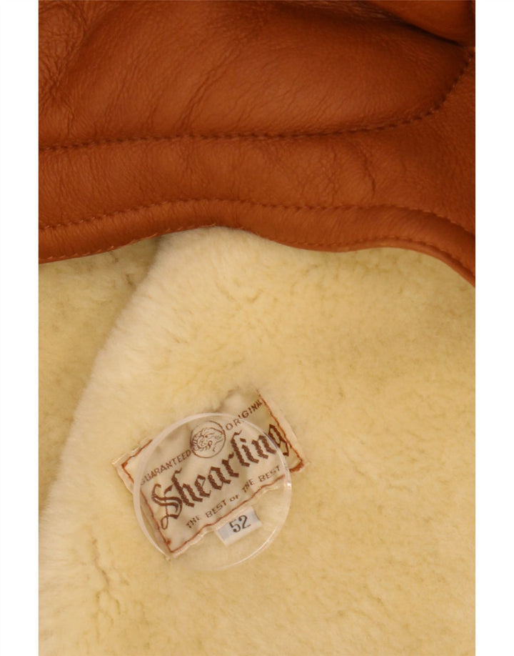 Jaqueta masculina VINTAGE Shearling IT 52 XL marrom shearling