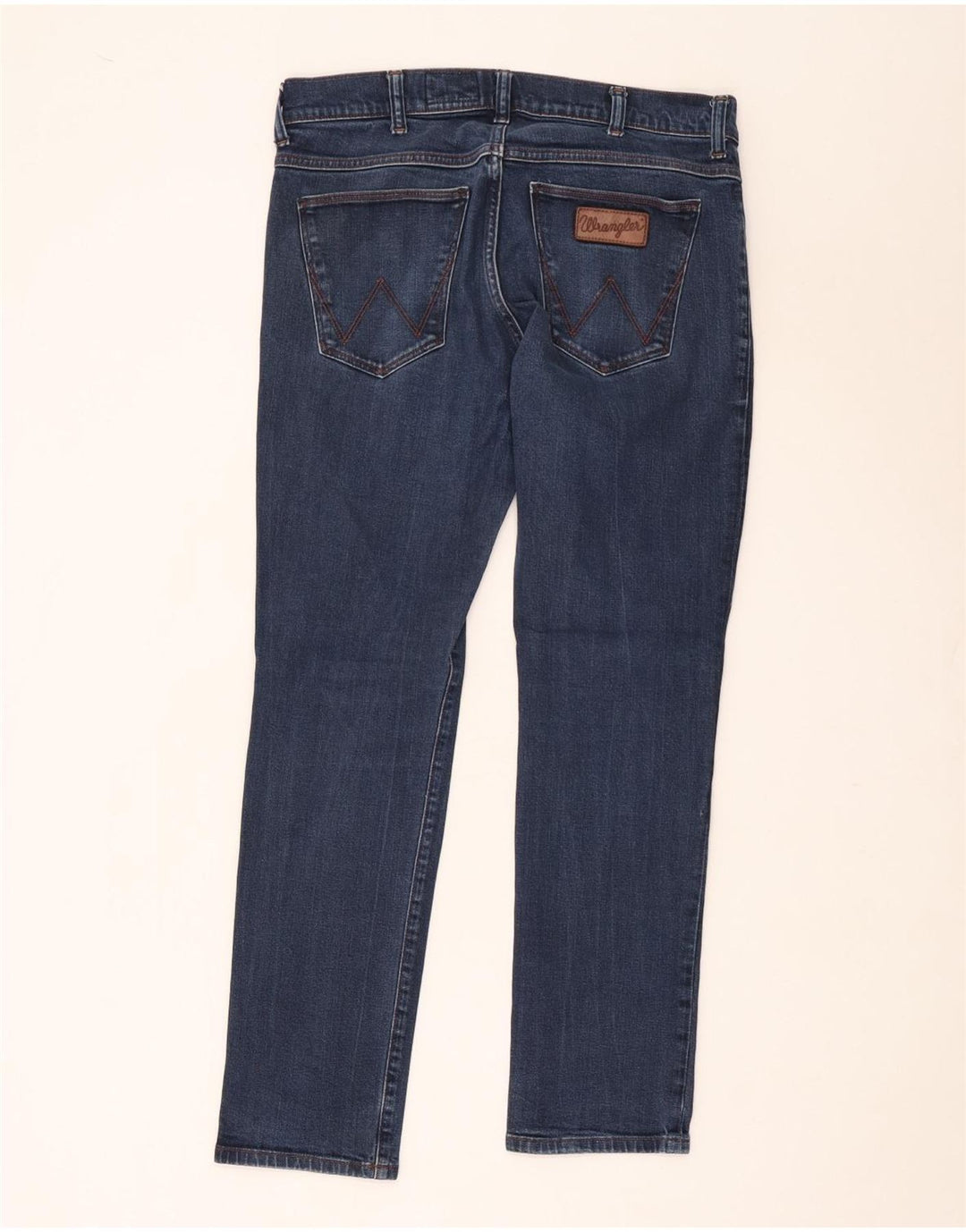 Wrangler Mens Straight Jeans W34 L32 Azul Algodão