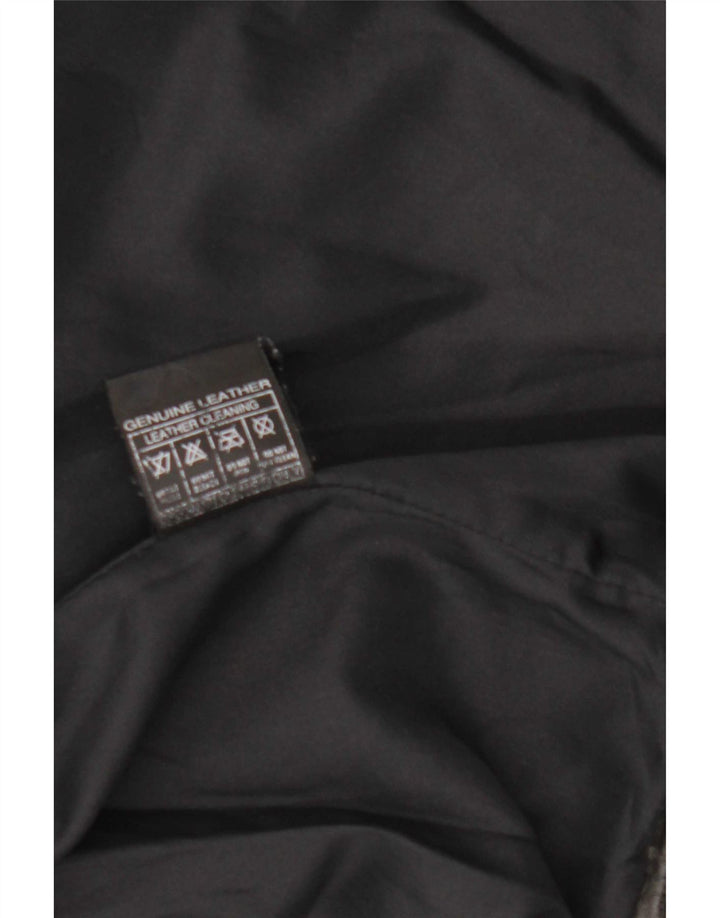 Jaqueta de couro bomber masculina vintage UK 36 pequena preta