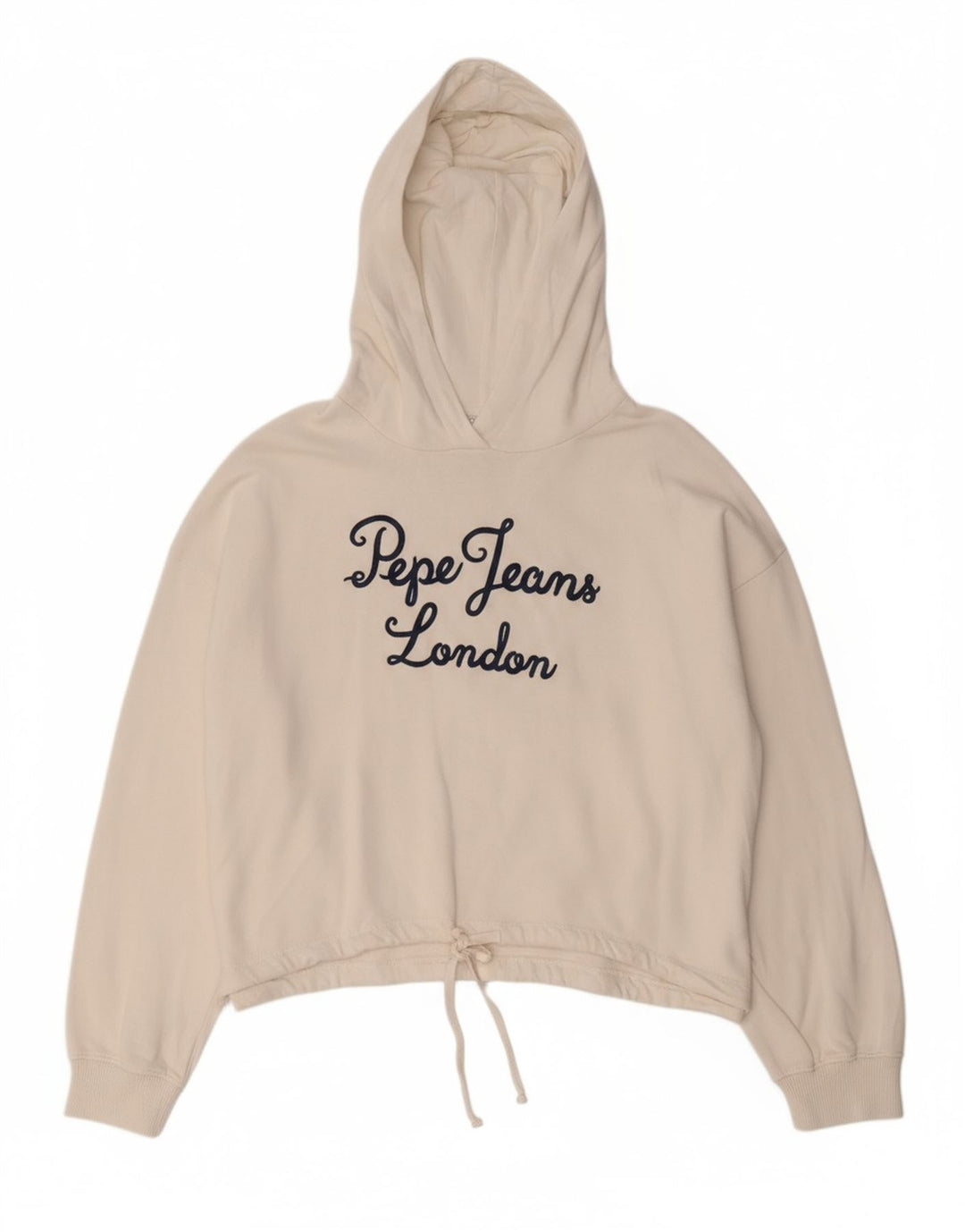Suéter feminino com capuz estampado oversized PEPE JEANS Reino Unido 14 médio branco