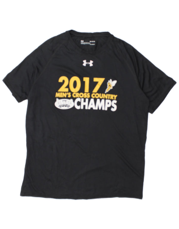 Camiseta masculina Under Armour Heat Gear Graphic Top Médio Preto