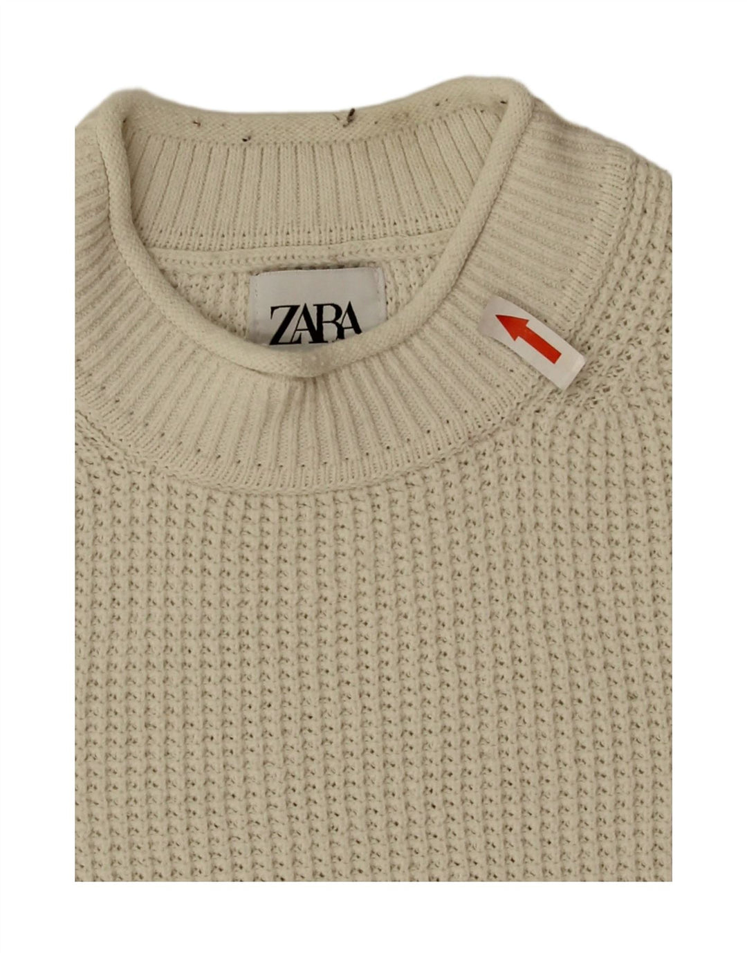 Zara Suéter masculino com gola tartaruga e algodão branco médio