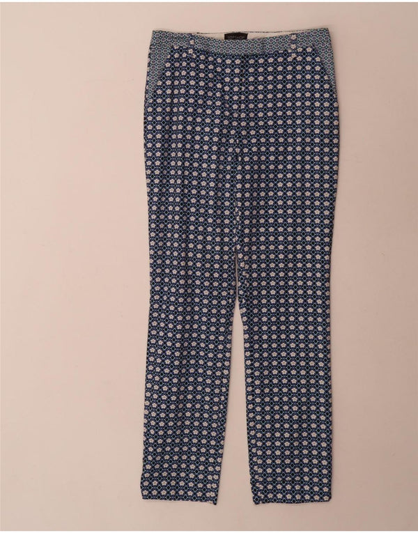 Calça Chino Feminina Topshop Slim Fit Reino Unido 8 Pequeno W26 L28 Azul Geométrico