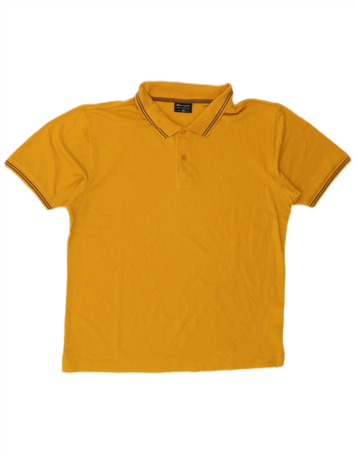 Camisa polo masculina Champion algodão amarelo médio