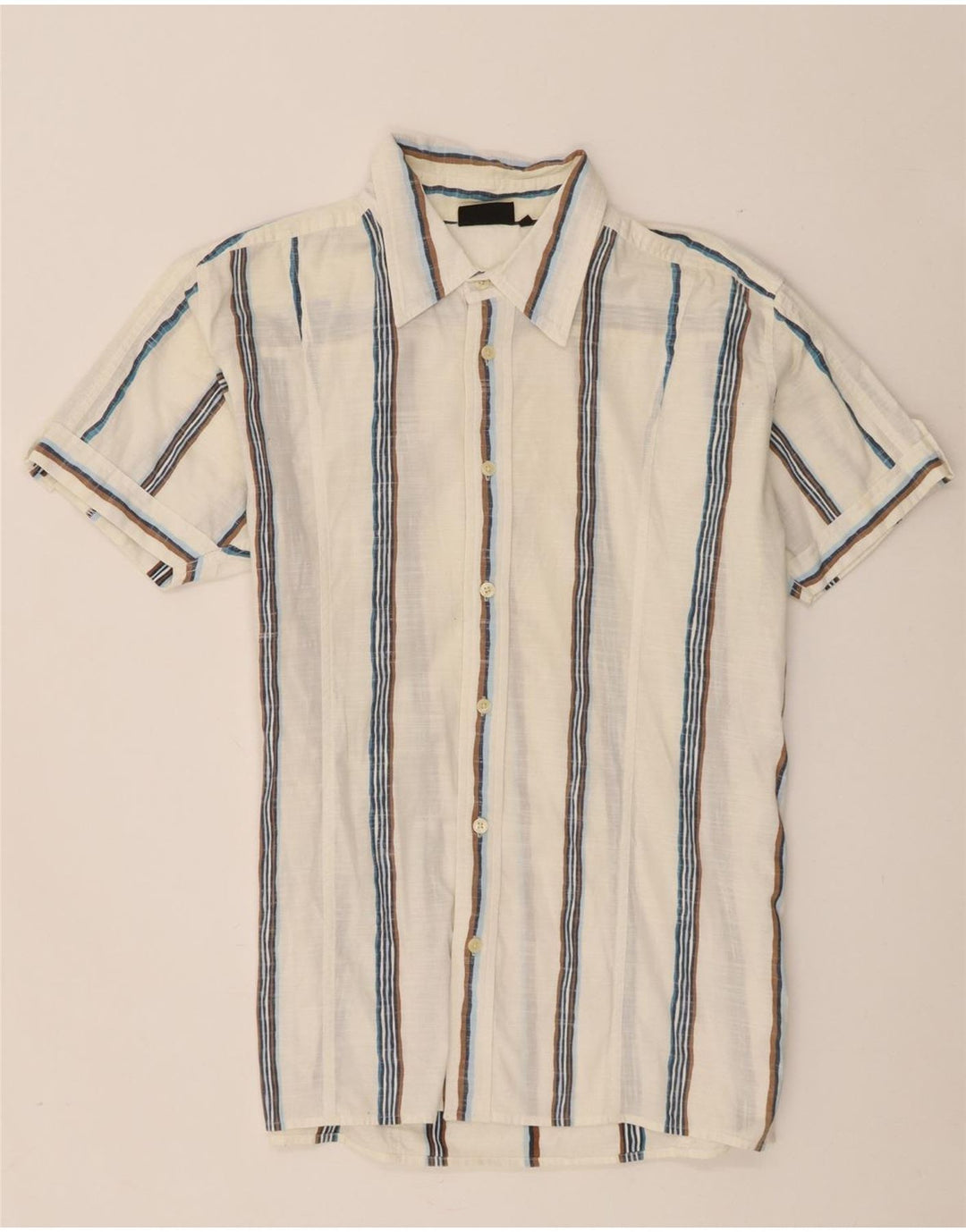Camisa masculina de manga curta Lee grande algodão listrado branco