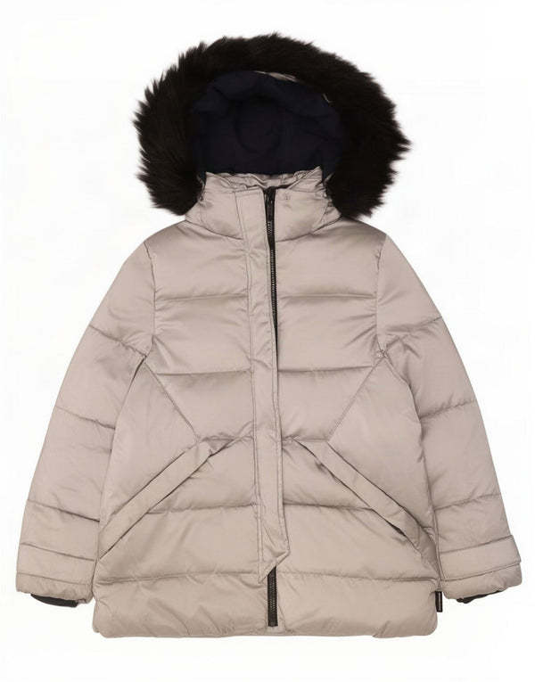 Zara Casaco acolchoado com capuz para meninas 13-14 anos poliéster prateado