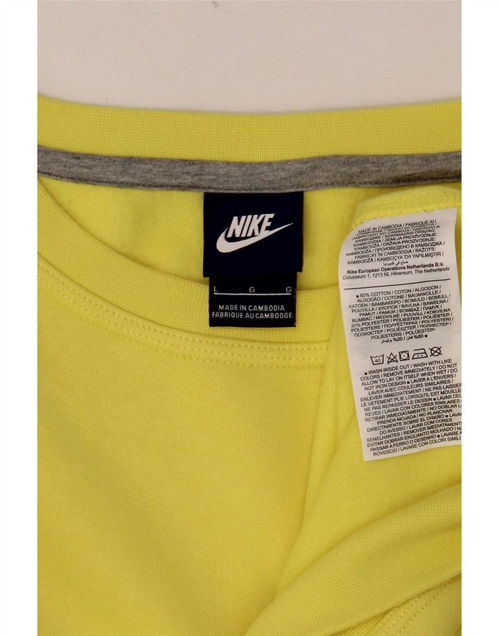 Moletom masculino NIKE Jumper grande algodão amarelo
