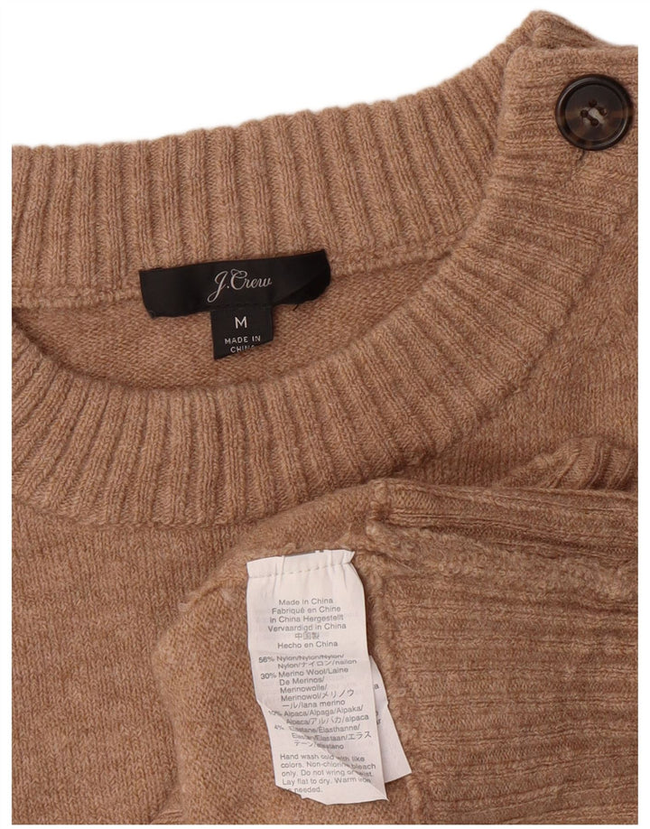 J. CREW Suéter feminino com gola redonda Reino Unido 14 médio marrom nylon