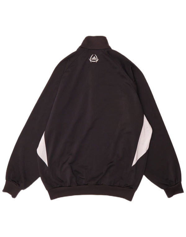 Adidas Mens Tracksuit Top Jacket UK 42/44 Grande Preto Colorblock Poliéster