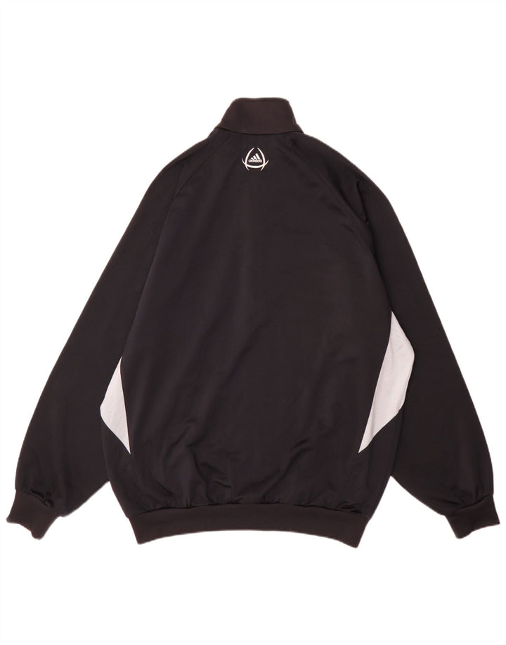 Adidas Mens Tracksuit Top Jacket UK 42/44 Grande Preto Colorblock Poliéster