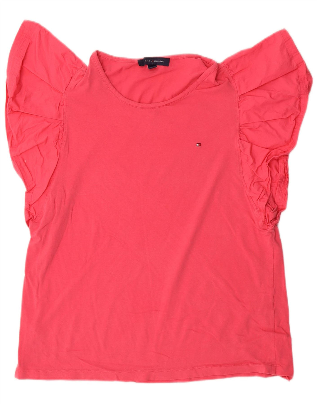 Blusa feminina TOMMY HILFIGER Batwing UK 14 grande algodão rosa