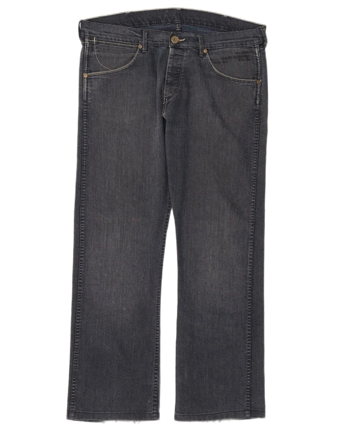 WRANGLER Masculino Ace Straight Jeans W36 L30 Azul Marinho Algodão