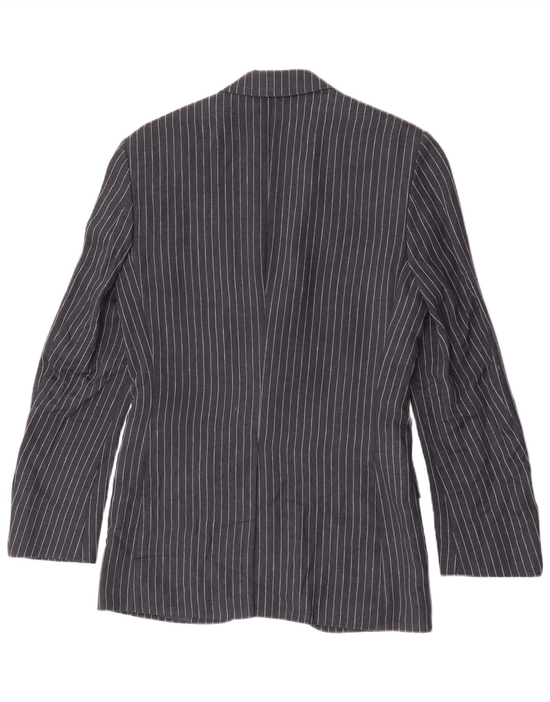Jaqueta blazer masculina de 2 botões Marks & Spencer UK 34 XS azul marinho risca de giz