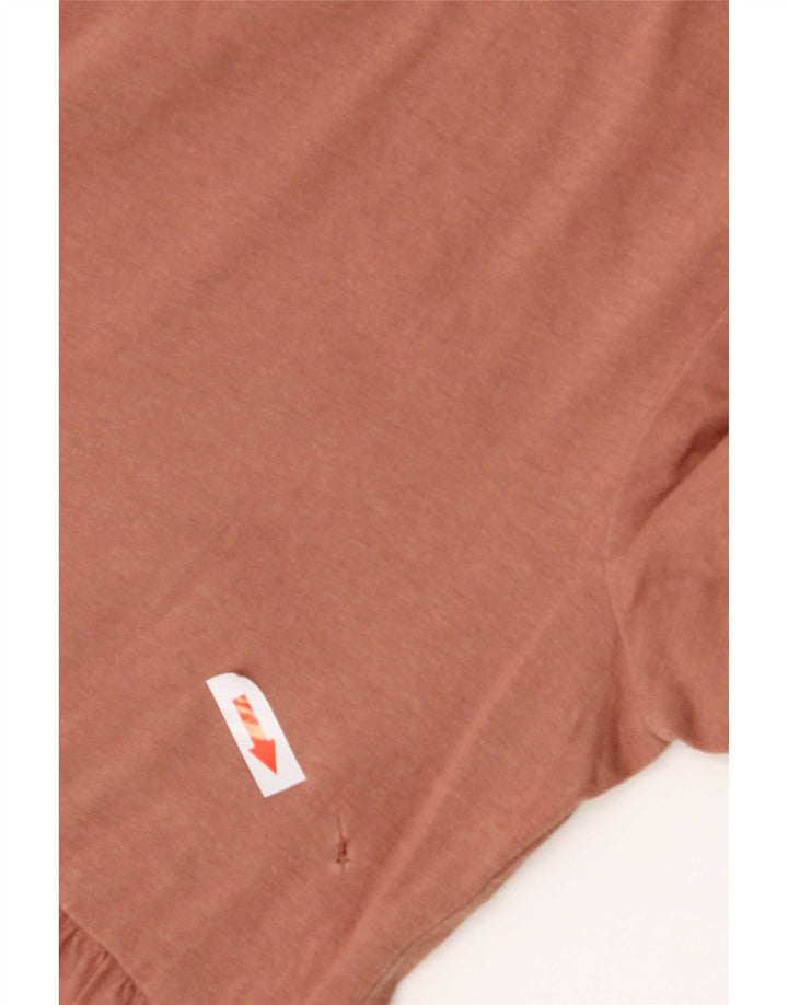Blusa feminina de manga curta Zara UK 10 pequena marrom