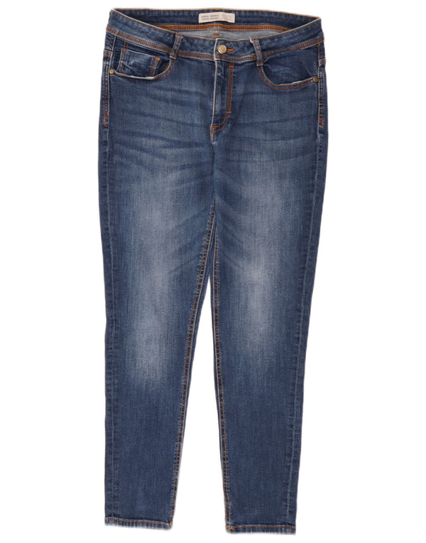 Calça jeans skinny feminina Zara EU 42 grande W32 L28 azul algodão