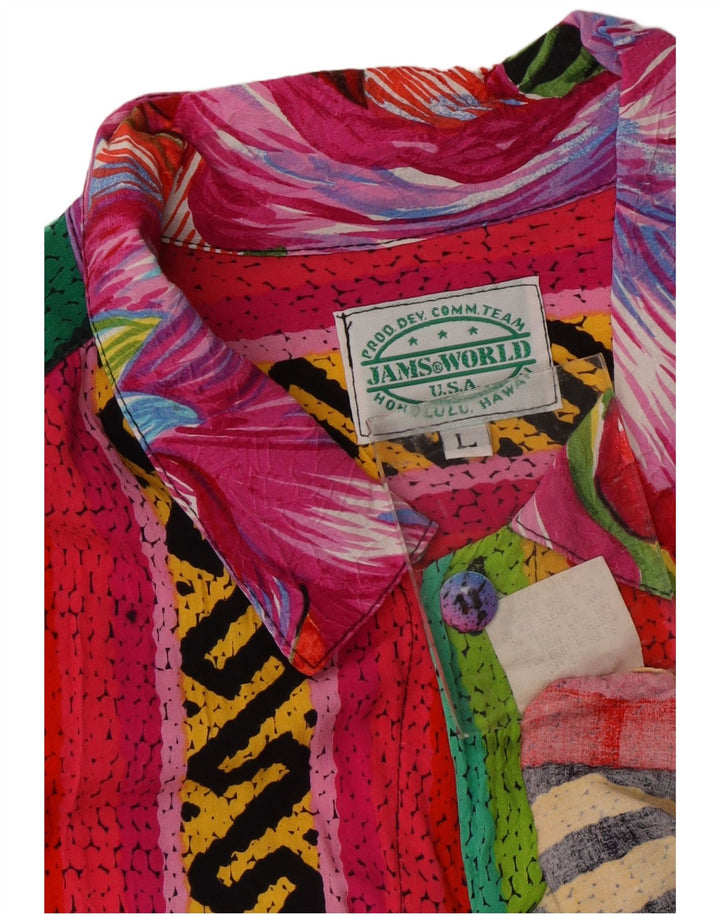 Camisa masculina de manga curta JAMS WORLD grande rayon listrado multicolorido