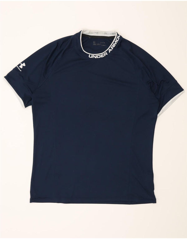 Camiseta masculina Under Armour Heat Gear Graphic Top XL azul marinho poliéster