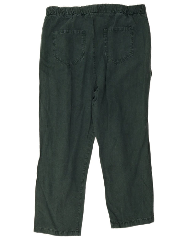 Zara Calça feminina reta casual grande W30 L32 verde Lyocell