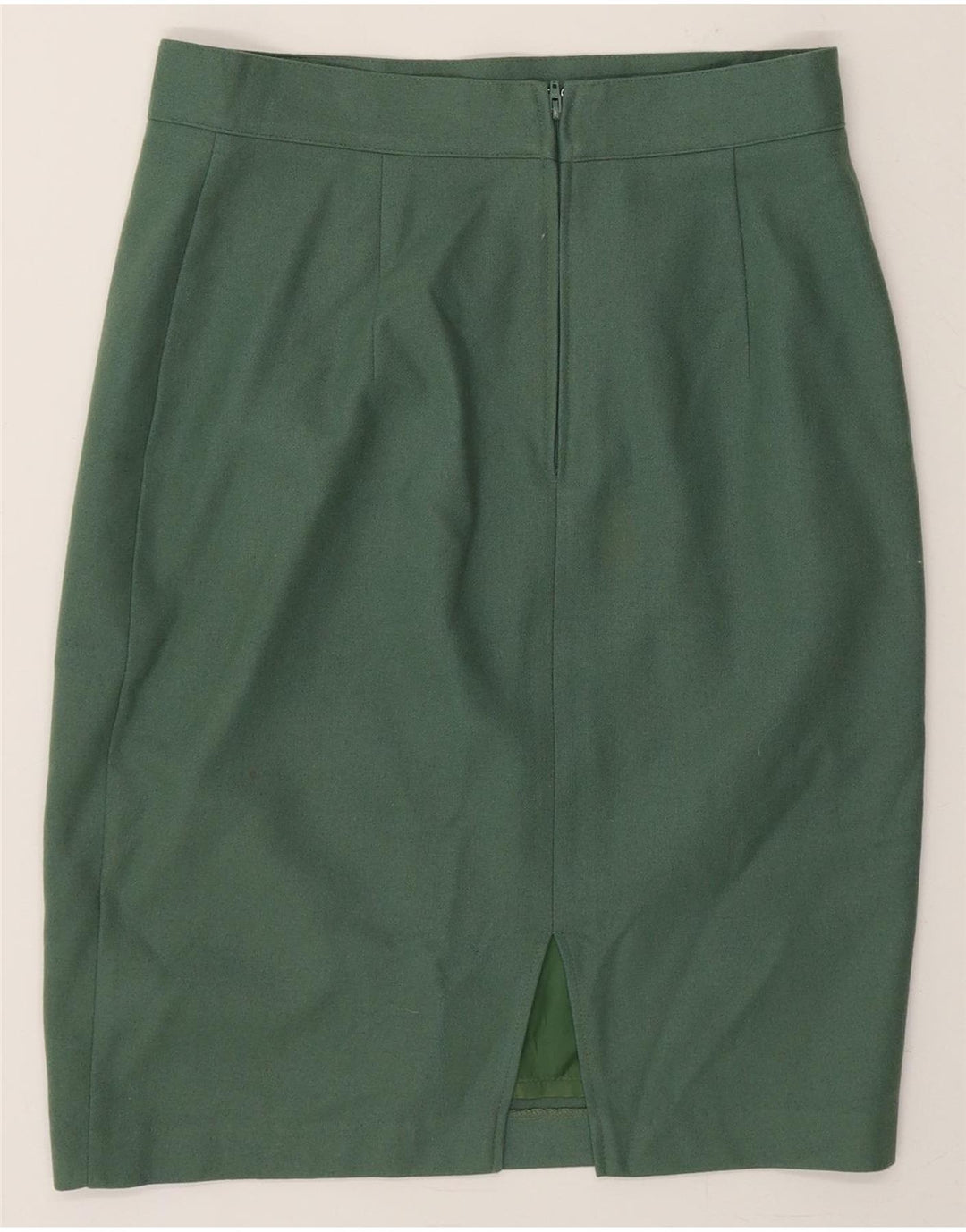 BENETTON Womens Pencil Skirt IT 44 Medium W30 Green Wool Vintage Benetton and Second-Hand Benetton from Messina Hembry 