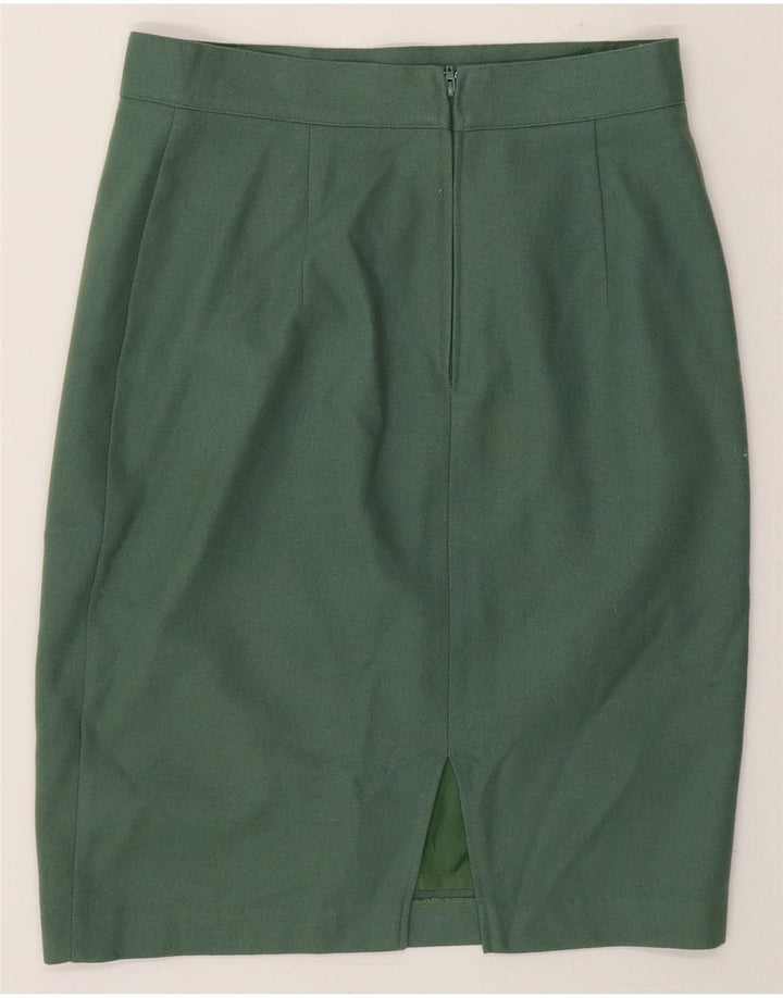 BENETTON Womens Pencil Skirt IT 44 Medium W30 Green Wool Vintage Benetton and Second-Hand Benetton from Messina Hembry 