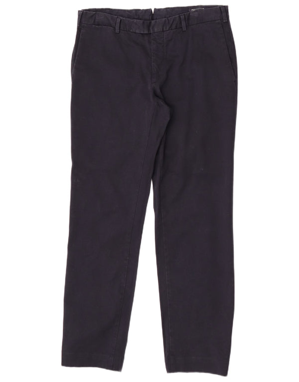 Polo Ralph Lauren Calça Chino Masculina Reta W33 L30 Azul Marinho Algodão