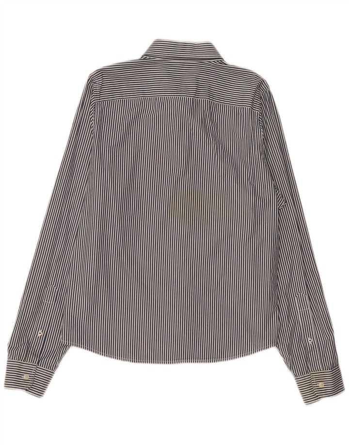 Camisa masculina Hollister XL azul marinho listrado algodão