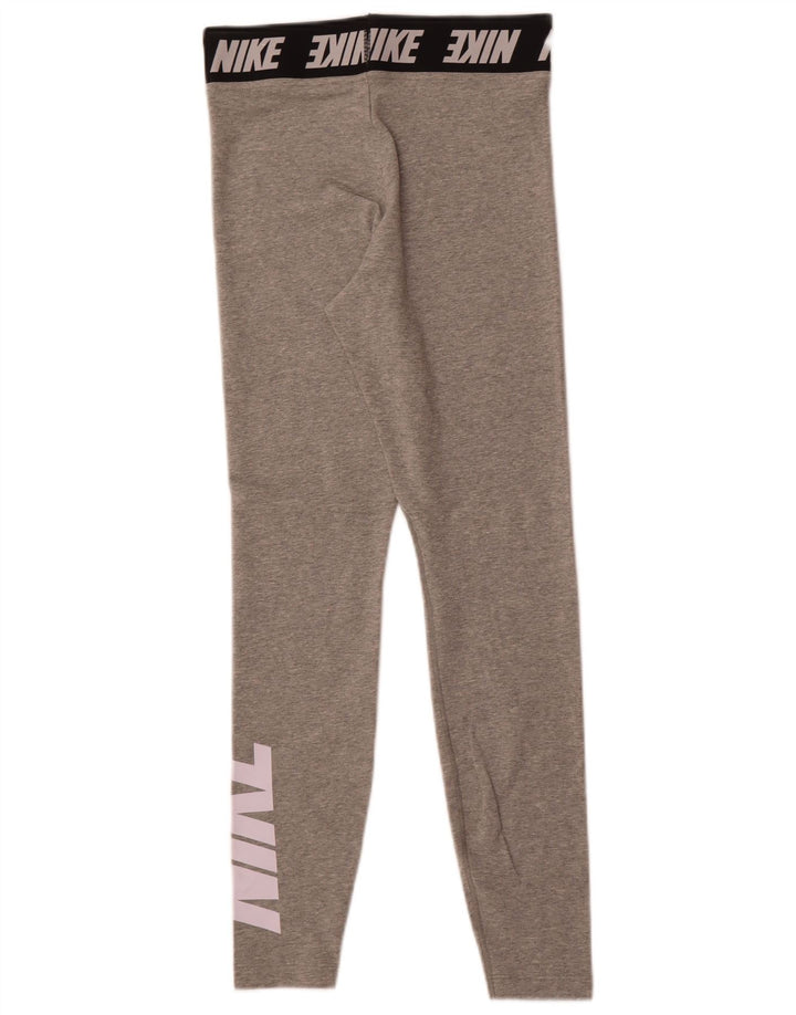 Leggings Nike Femininas Graphic UK 10 Pequenas Cinza Algodão