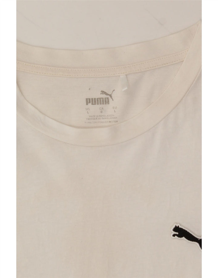 PUMA Mens T-Shirt Top Large White Cotton Vintage Puma and Second-Hand Puma from Messina Hembry 
