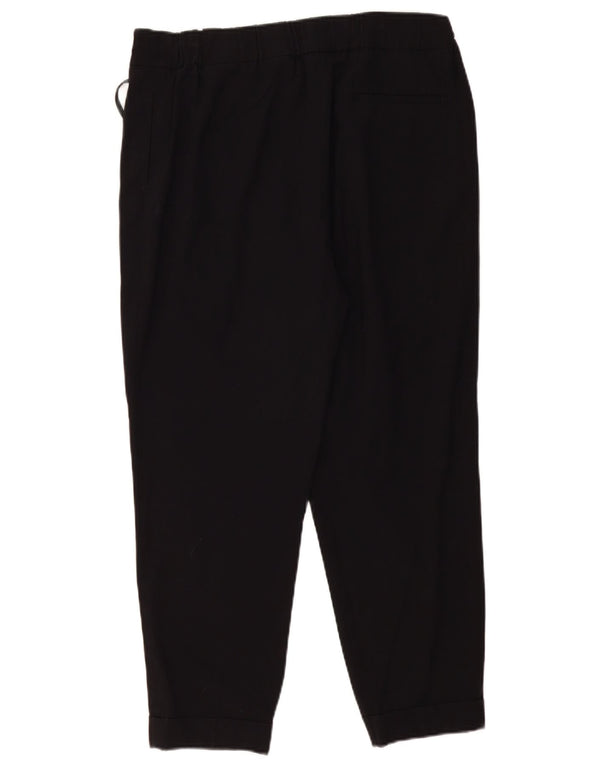 Calça casual feminina Marks & Spencer cônica Reino Unido 16 grande W36 L27 preta