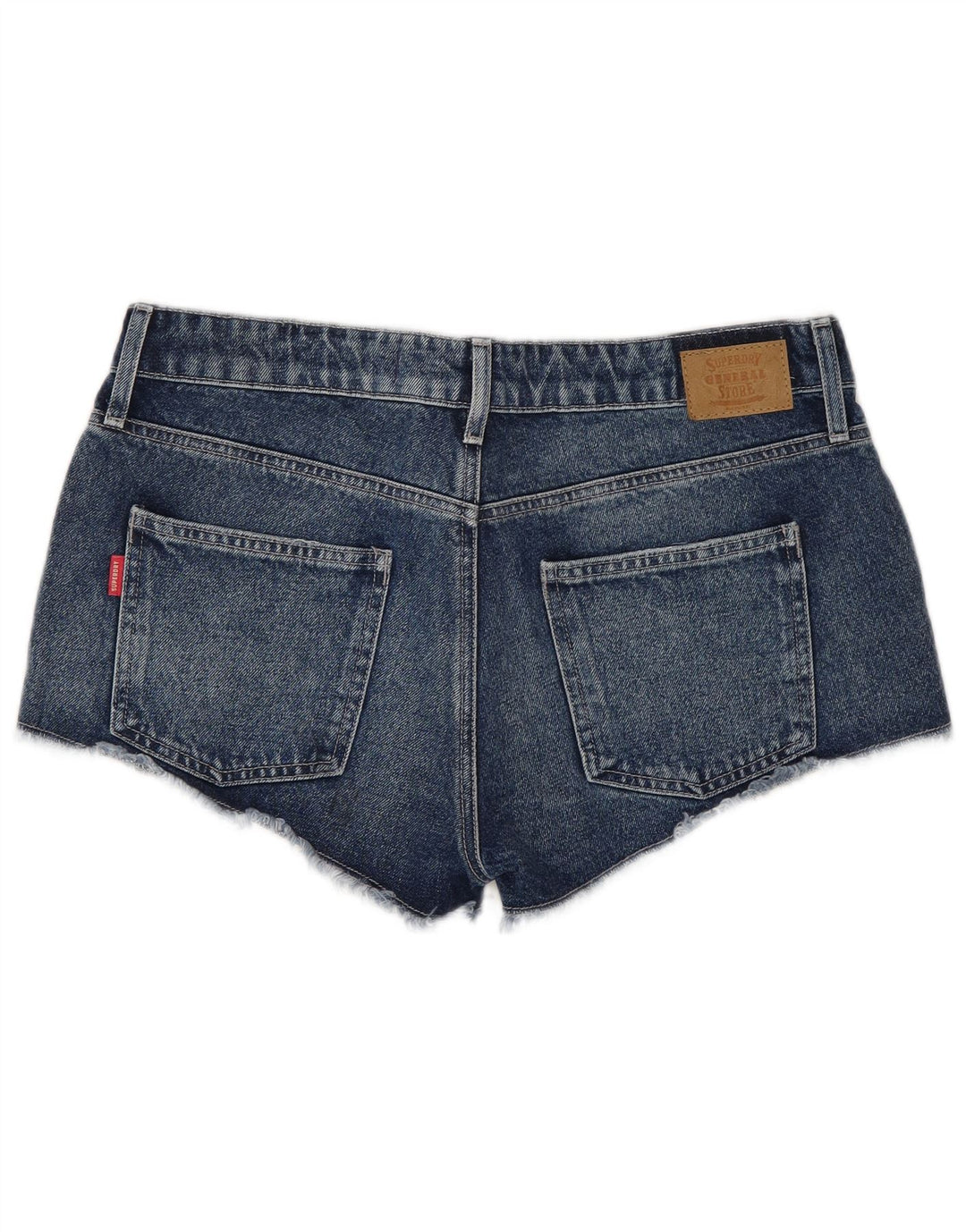 Shorts jeans feminino Superdry cintura baixa W30 algodão azul médio