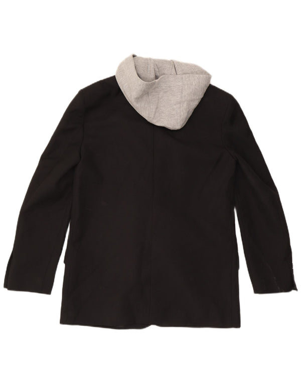 Jaqueta blazer feminina com capuz grande Zara Reino Unido 6 XS preto colorblock