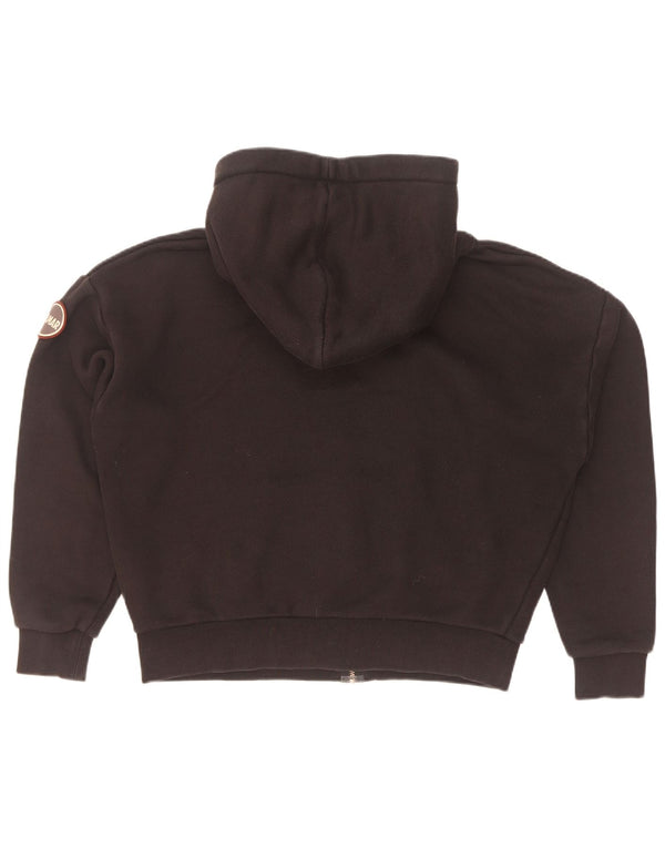Colmar Suéter feminino com capuz e zíper grande UK 6 XS algodão preto