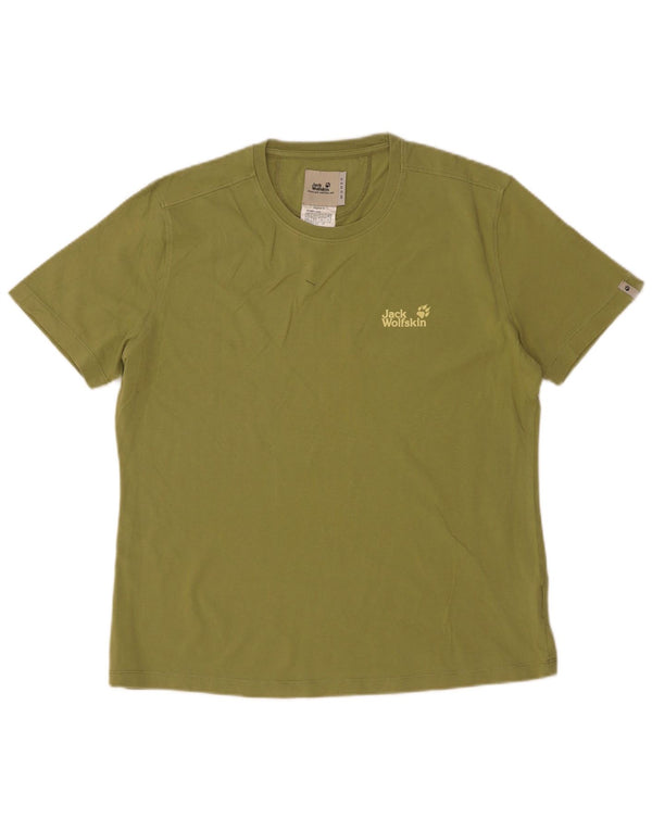 Camiseta feminina Jack Wolfskin UK 18 XL algodão cáqui