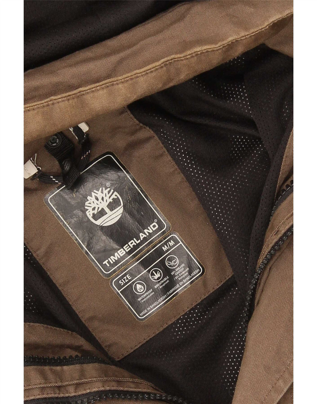 Jaqueta de chuva masculina Timberland com capuz UK 38 marrom médio
