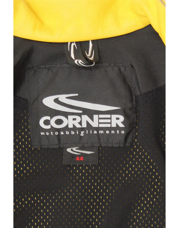 Jaqueta feminina de couro para motociclista Corner IT 44 couro amarelo médio