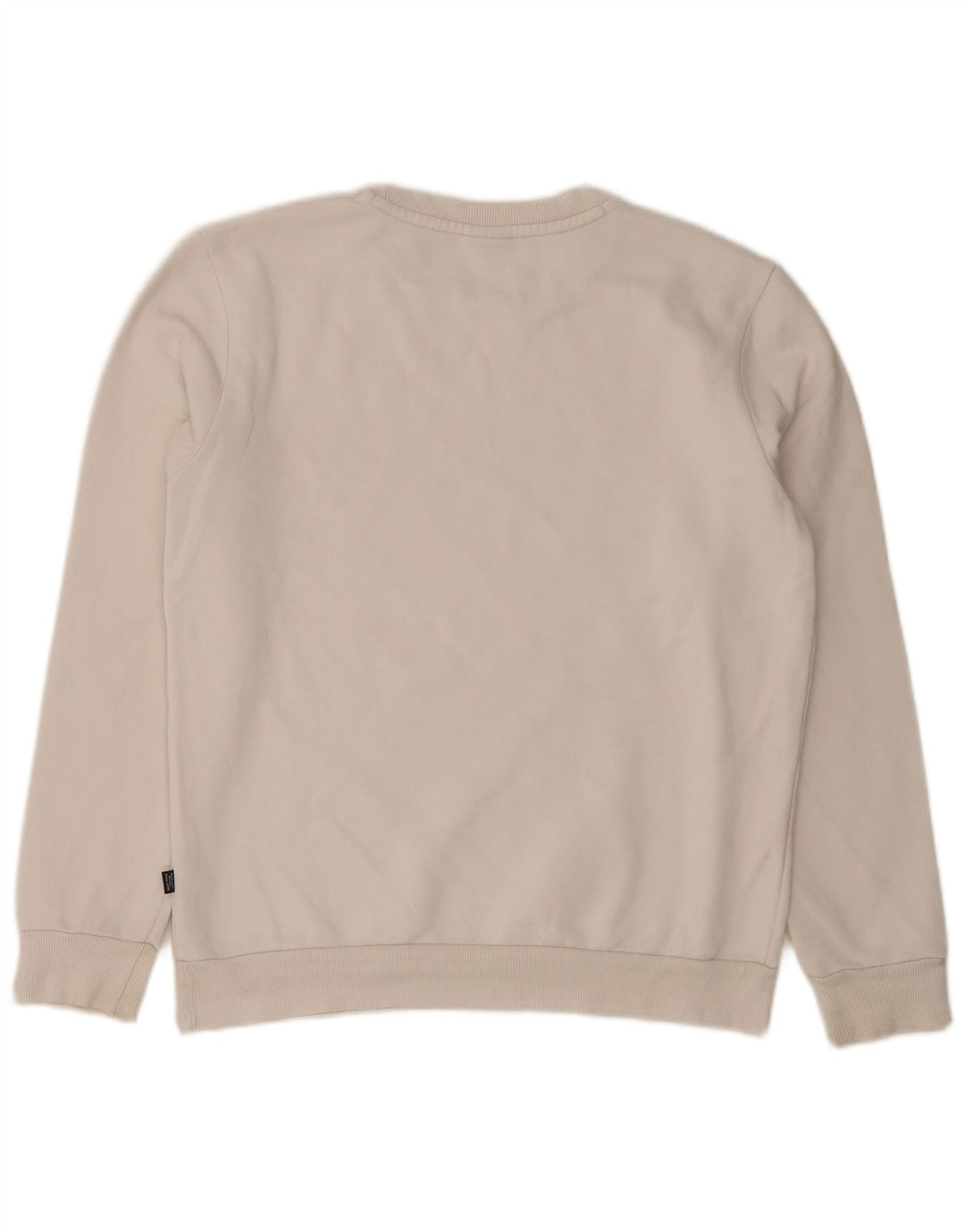 PUMA Mens Graphic Moletom Jumper Pequeno Algodão Branco