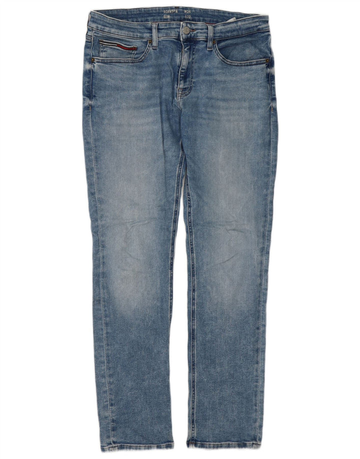 Tommy Hilfiger Masculino Scanton Slim Jeans W34 L32 Azul