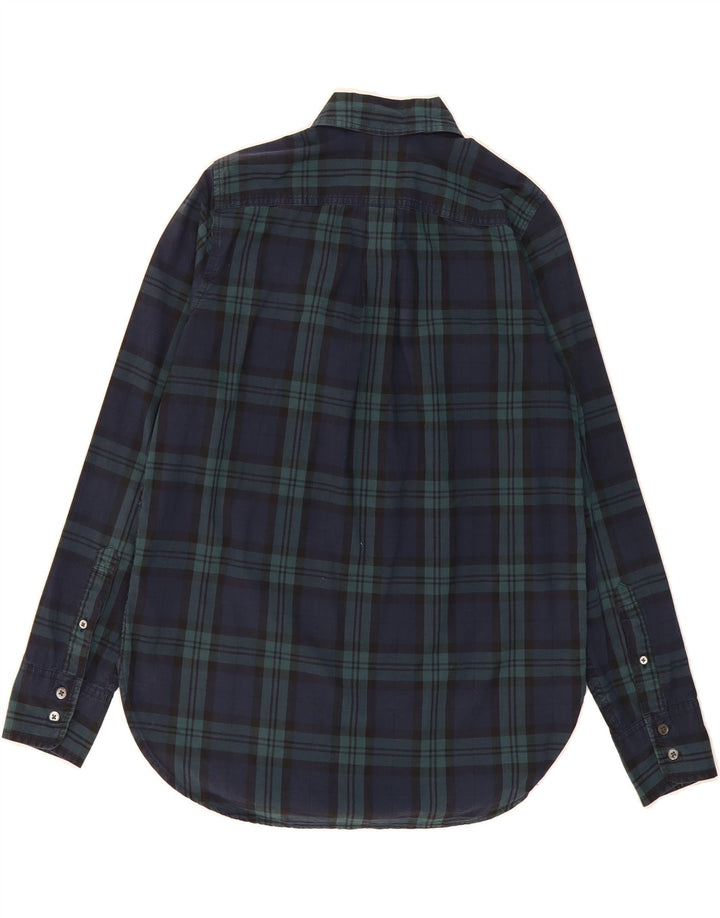 J. CREW Womens Oversized Pullover Shirt US 2 XS Navy Blue Check Cotton Vintage J. Crew and Second-Hand J. Crew from Messina Hembry 