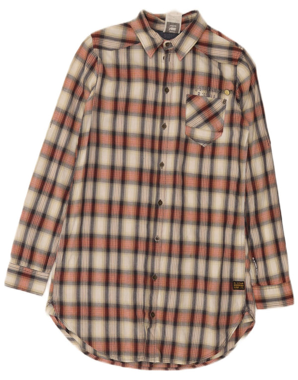 Vestido camisa feminino G-Star UK 10 pequeno algodão xadrez multicolorido