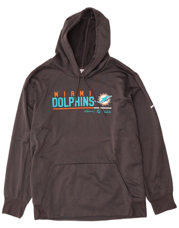 Moletom com capuz gráfico Nike Miami Dolphins masculino 3XL cinza poliéster