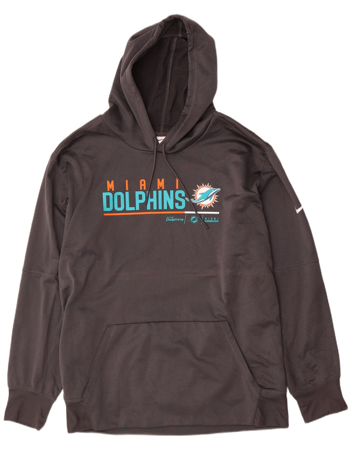 Moletom com capuz gráfico Nike Miami Dolphins masculino 3XL cinza poliéster