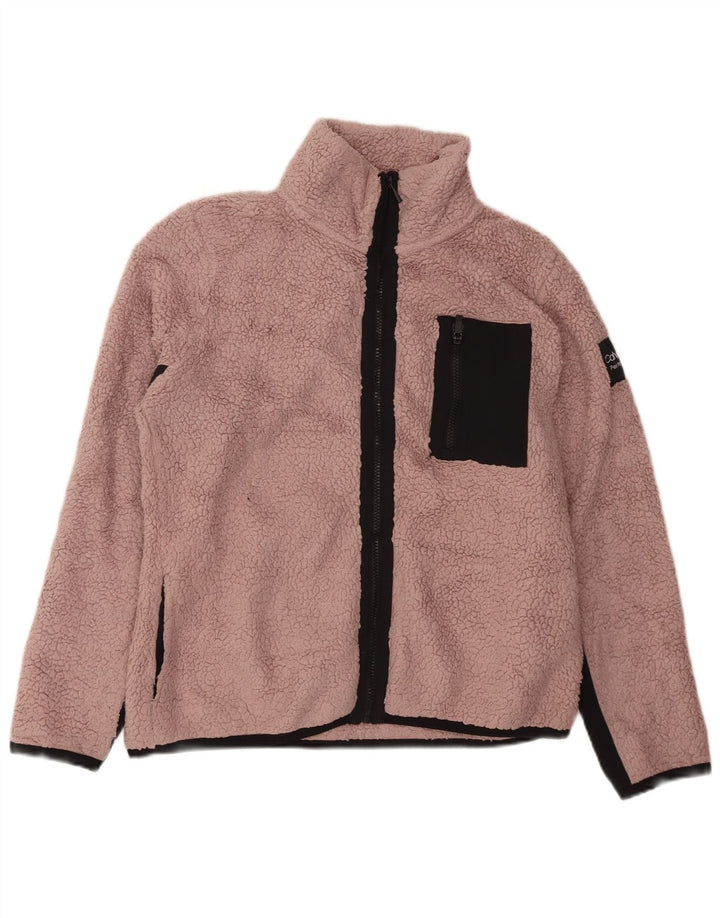 Jaqueta de lã feminina CALVIN KLEIN Reino Unido 16 grande poliéster colorblock rosa