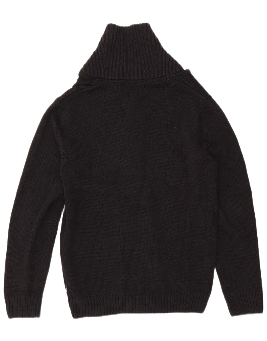 Suéter cardigã masculino CHAPS pequeno preto Fair Isle algodão