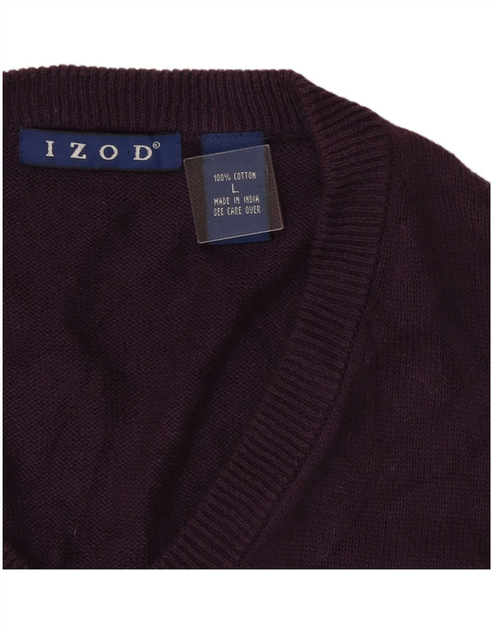 Izod Mens Colete Regata Grande Algodão Roxo