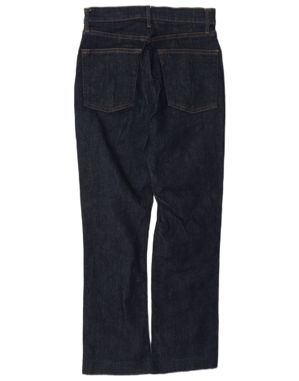 Calça jeans feminina Zara cintura alta cortada UE 38 pequena W28 L26 azul marinho