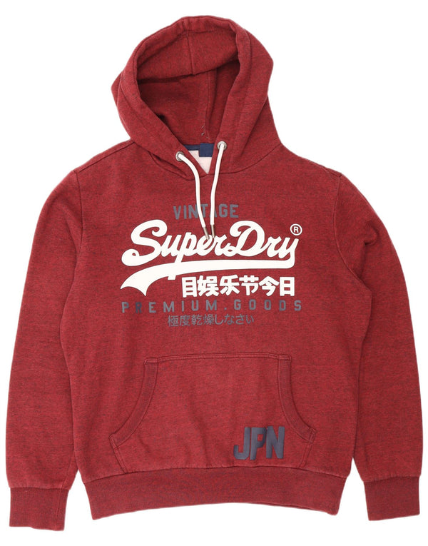 Superdry Mens Graphic Hoodie Jumper XL Algodão Borgonha