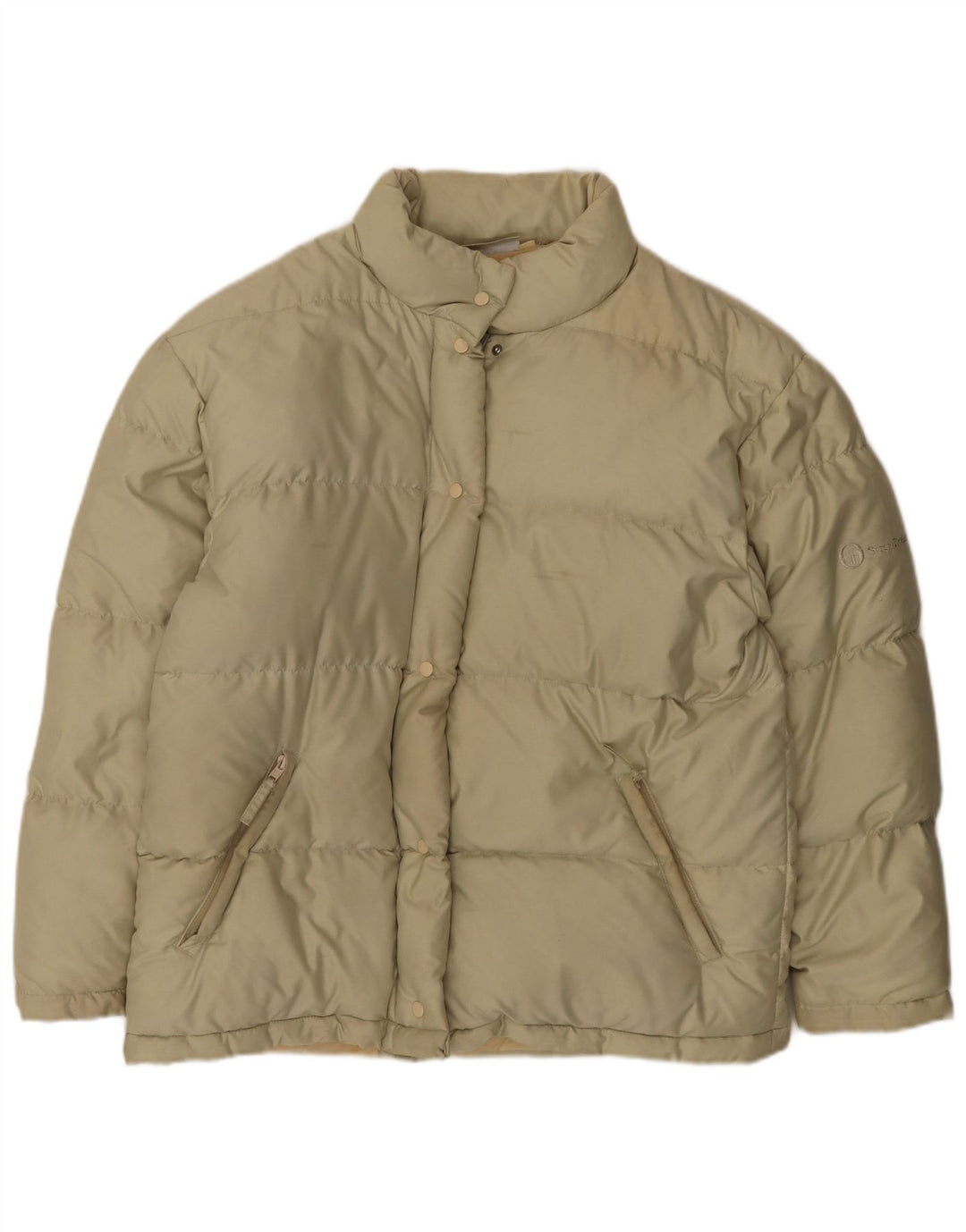 Jaqueta acolchoada feminina Sergio Tacchini UK 18 XL poliéster bege