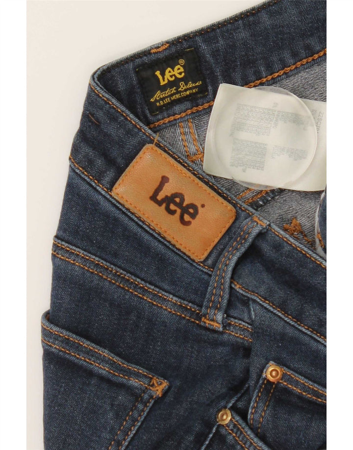 Lee Womens Marion Straight Jeans W27 L31 Azul Marinho Algodão