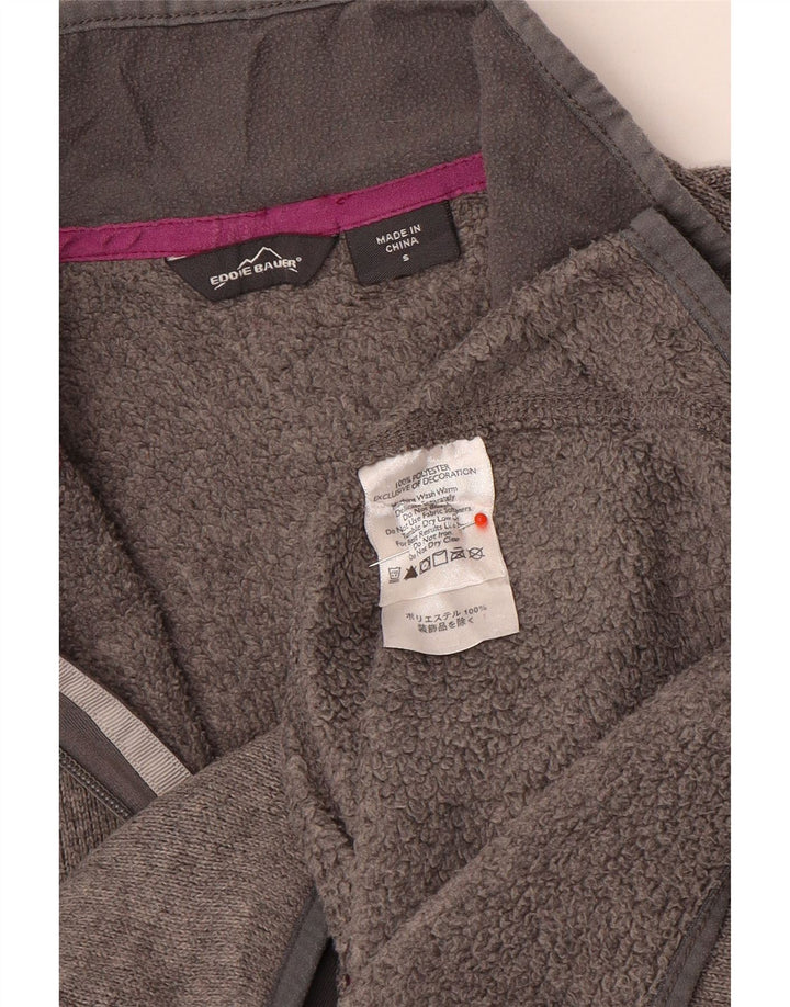 Eddie Bauer Womens Tracksuit Top Jacket UK 10 Small Grey Flecked Polyester